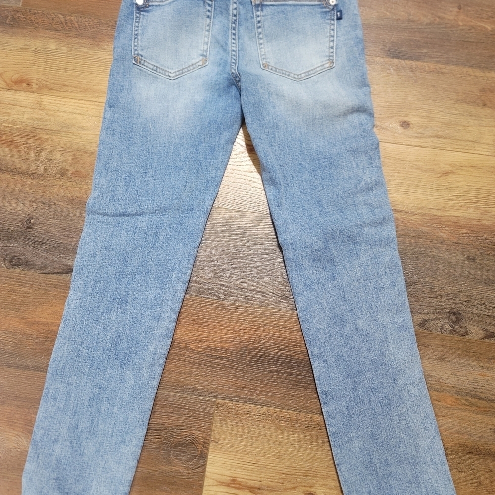 Pilcro Slim Boyfriend Crop Jeans Petite 25 Embroidered Side Stripe EUC - Picture 15 of 15